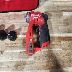 HOUSTON LOCATION - AS - IS Milwaukee FUEL 12V Lithium-Ion Brushless Cordless 4-in-1 Installation 3/8 in. Drill Driver with 4 Tool Head (Tool-Only)