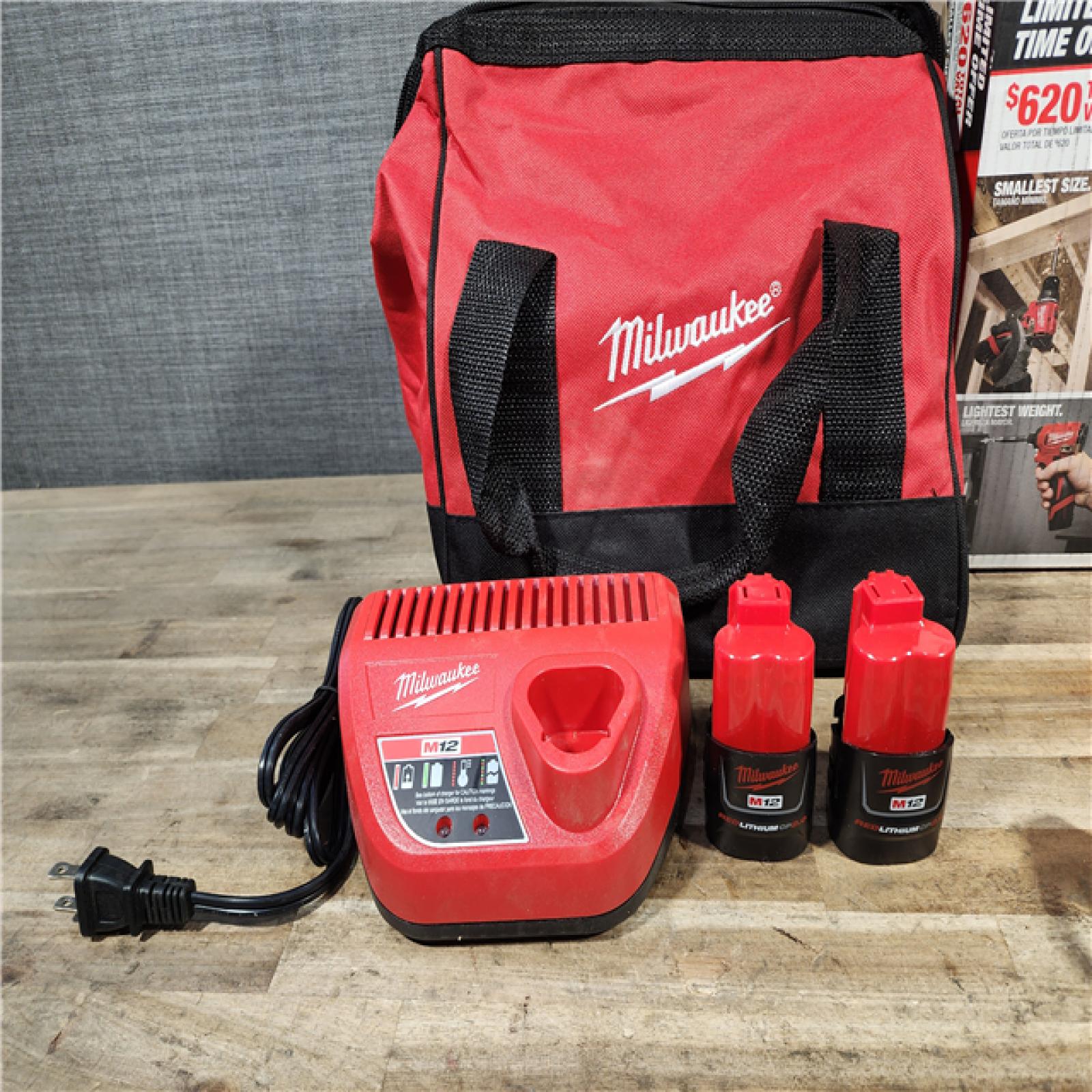 HOUSTON LOCATION - AS-IS Milwaukee 12V Lithium-Ion Brushless Cordless Subcompact Drill and Impact Driver Kit