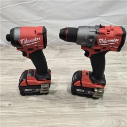 AS-IS MILWAUKEE FUEL 18V Lithium-Ion Brushless Cordless Hammer Drill and Impact Driver Combo Kit (2-Tool) with 2 Batteries