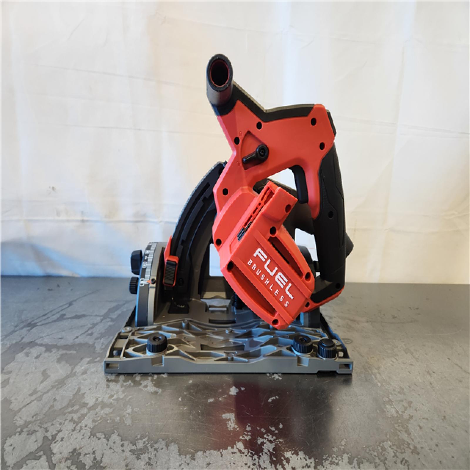 AS-IS- NEW Milwaukee M18 FUEL 18-Volt Lithium-Ion Brushless Cordless 6-1/2 in. Plunge Track Saw PACKOUT Kit with One 6.0 Ah Battery