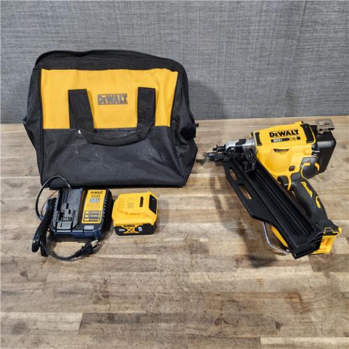 HOUSTON LOCATION - AS-IS DeWalt 20V MAX Cordless 21 Deg Framing Nailer Kit (Battery & Charger) 20 V