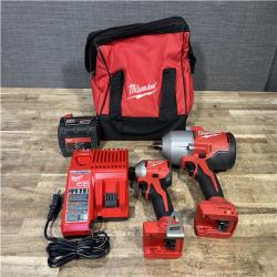 Houston Location AS-IS Milwaukee Impact Wrench and Impact Driver and Battery with Charger