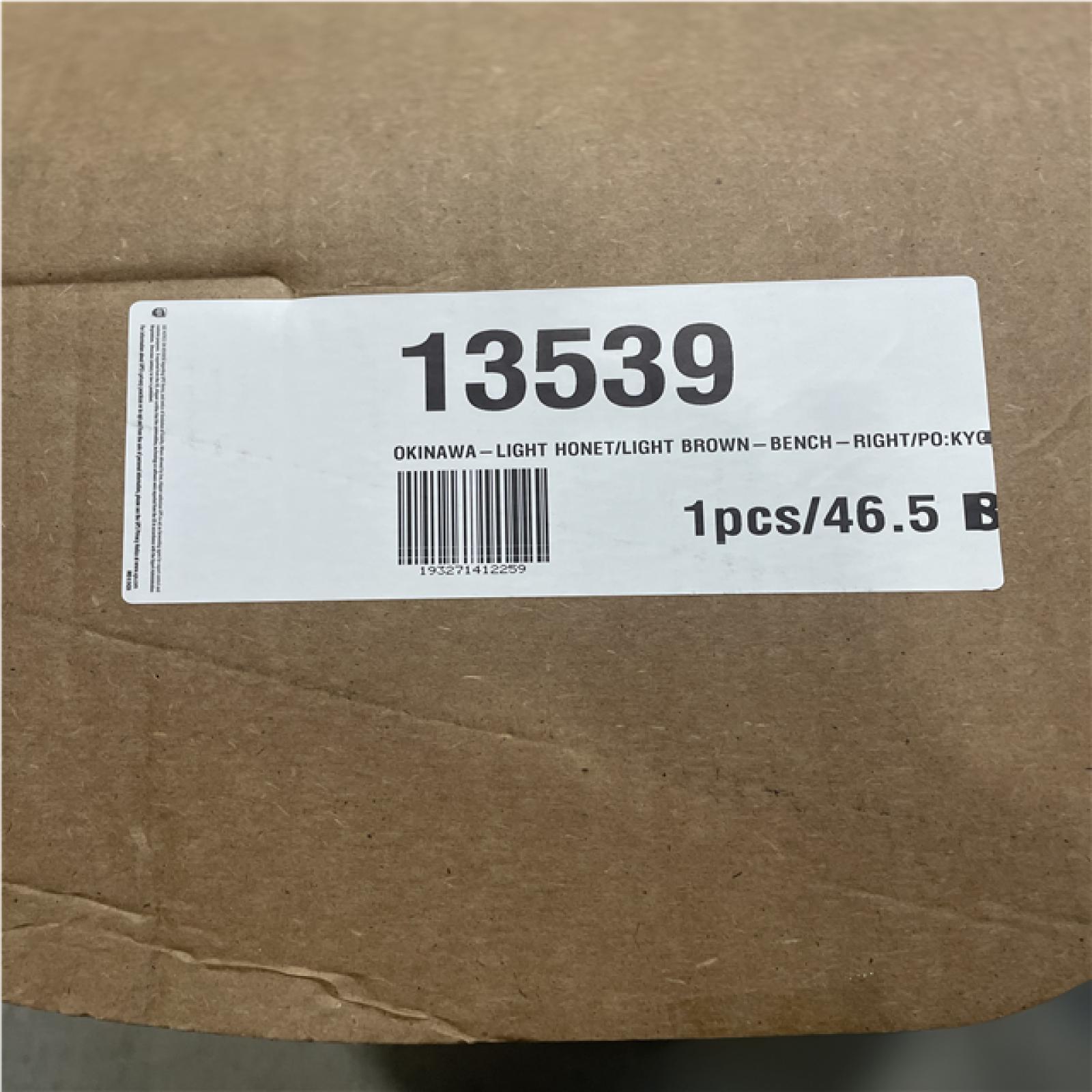 DALLAS LOCATION- AS-IS Light Honet/ Light Brown Bench
