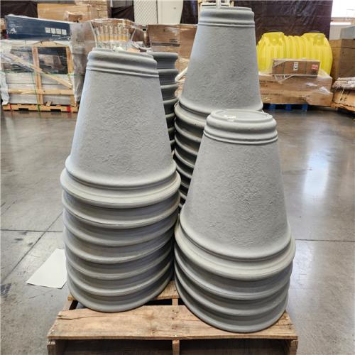 Phoenix Location Vigoro 22 in. Alameda Extra Large Gray Plastic Planter (22 in. D x 17.5 in. H) Pallet (28 Planters)