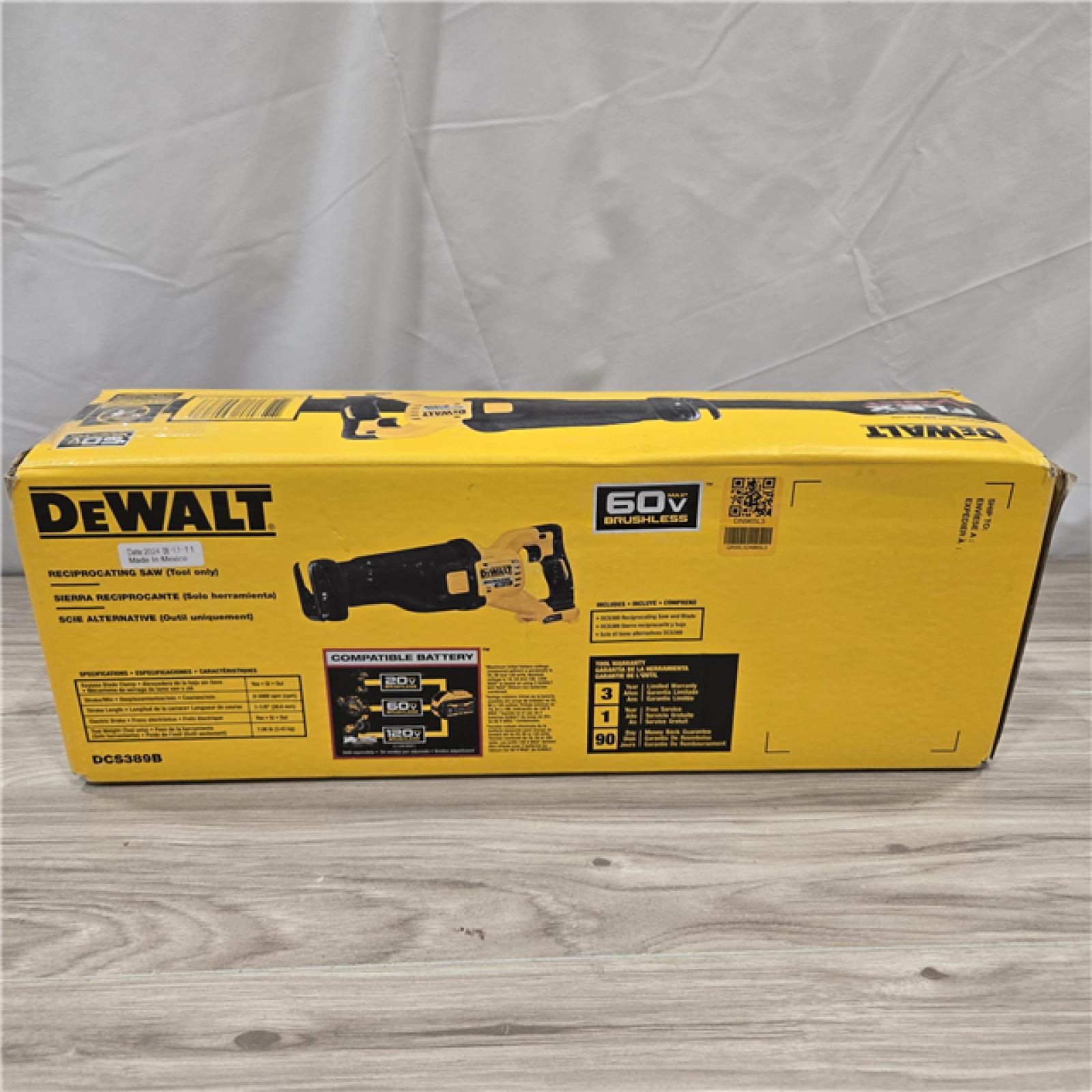 AS-IS DeWalt FLEXVOLT 60V MAX Cordless Reciprocating Saw (Tool-Only)