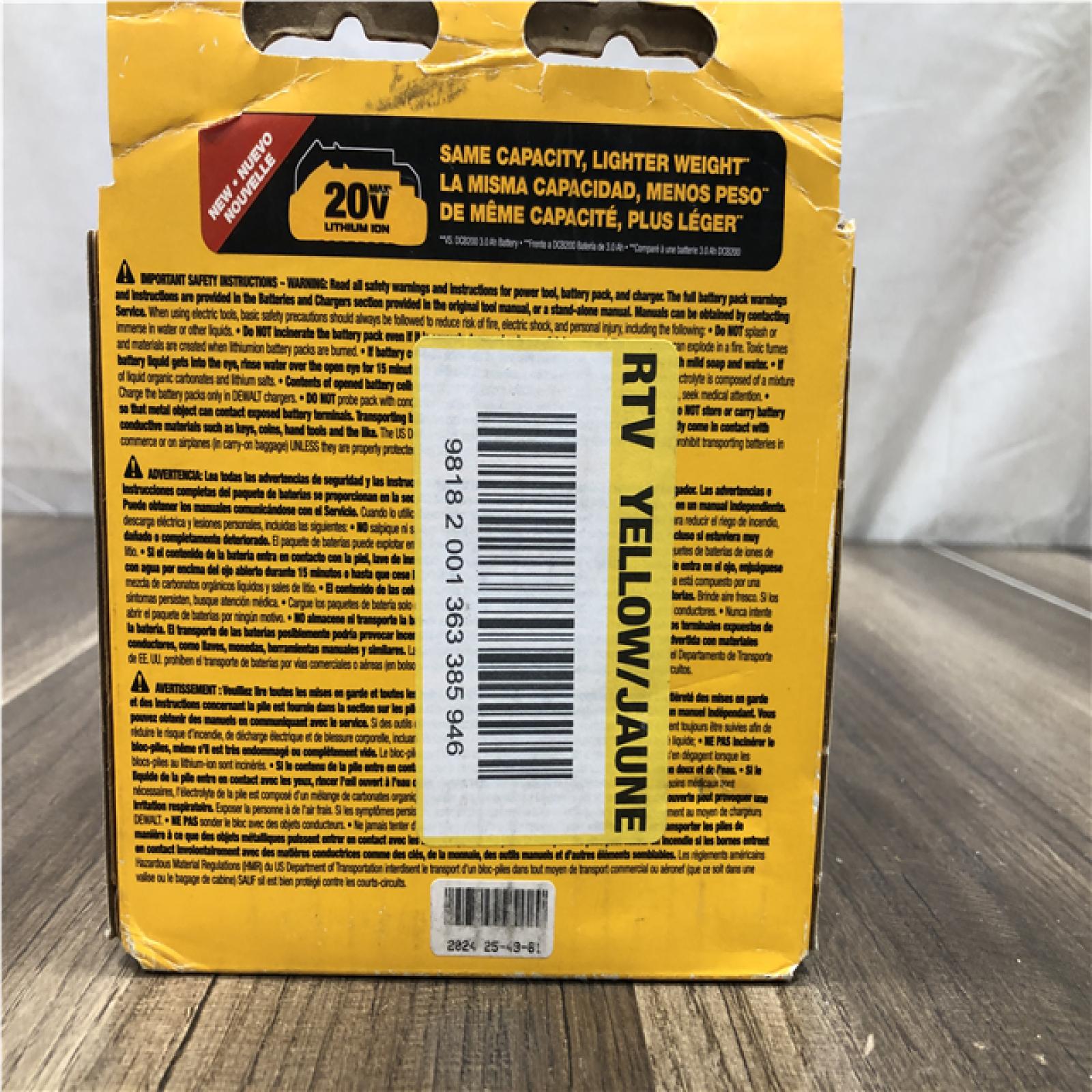 AS-IS DEWALT 20V MAX Compact Lithium-Ion 3.0Ah Battery Pack (2 Pack)