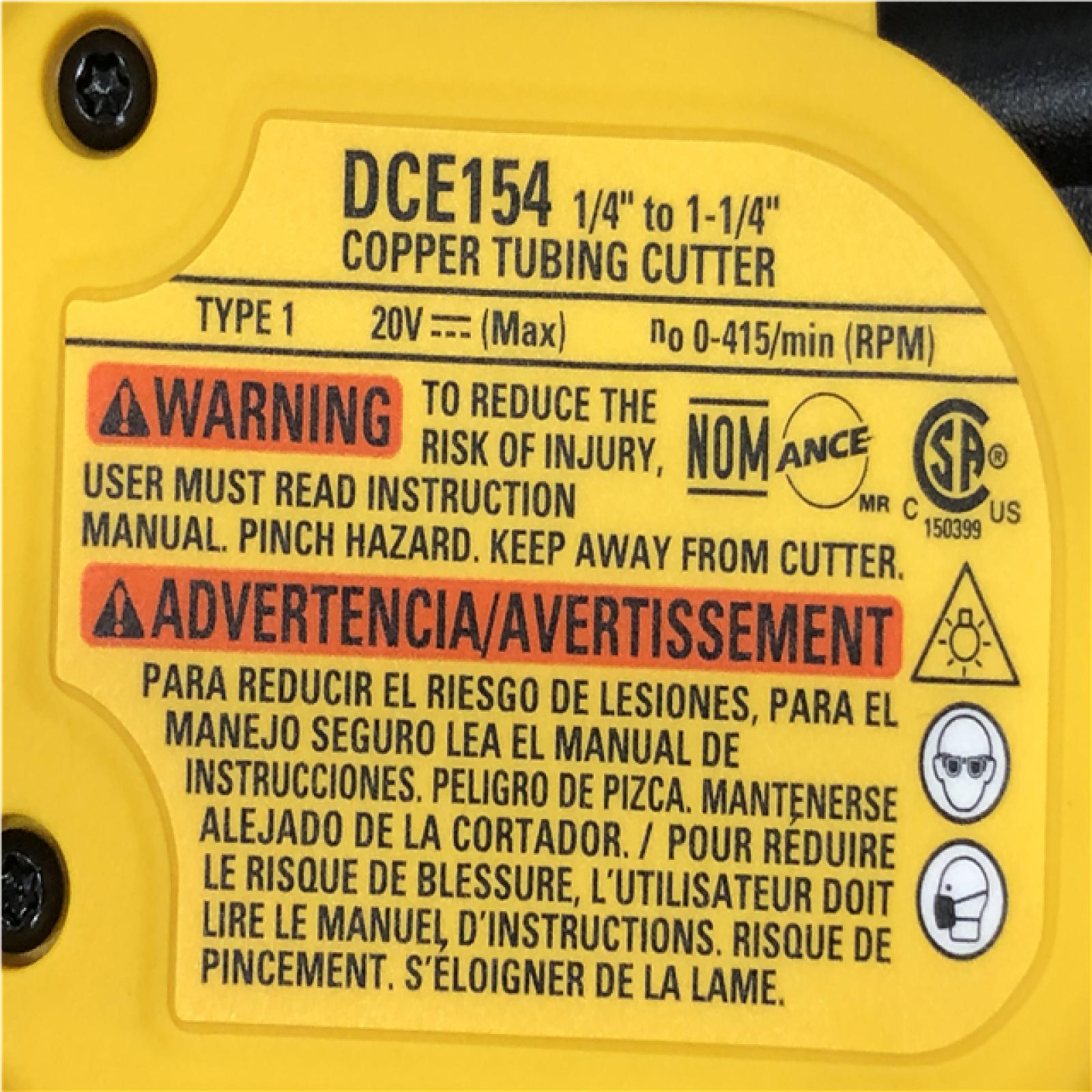 AS-IS DEWALT 20-Volt MAX XR Copper Cutter (Tool Only)