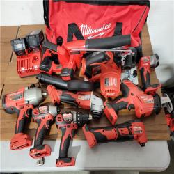 California AS-IS Milwaukee 9-Tool Combo Kit  Includes (2) Batteries  Charger & Bag; Appears in Like New Condition