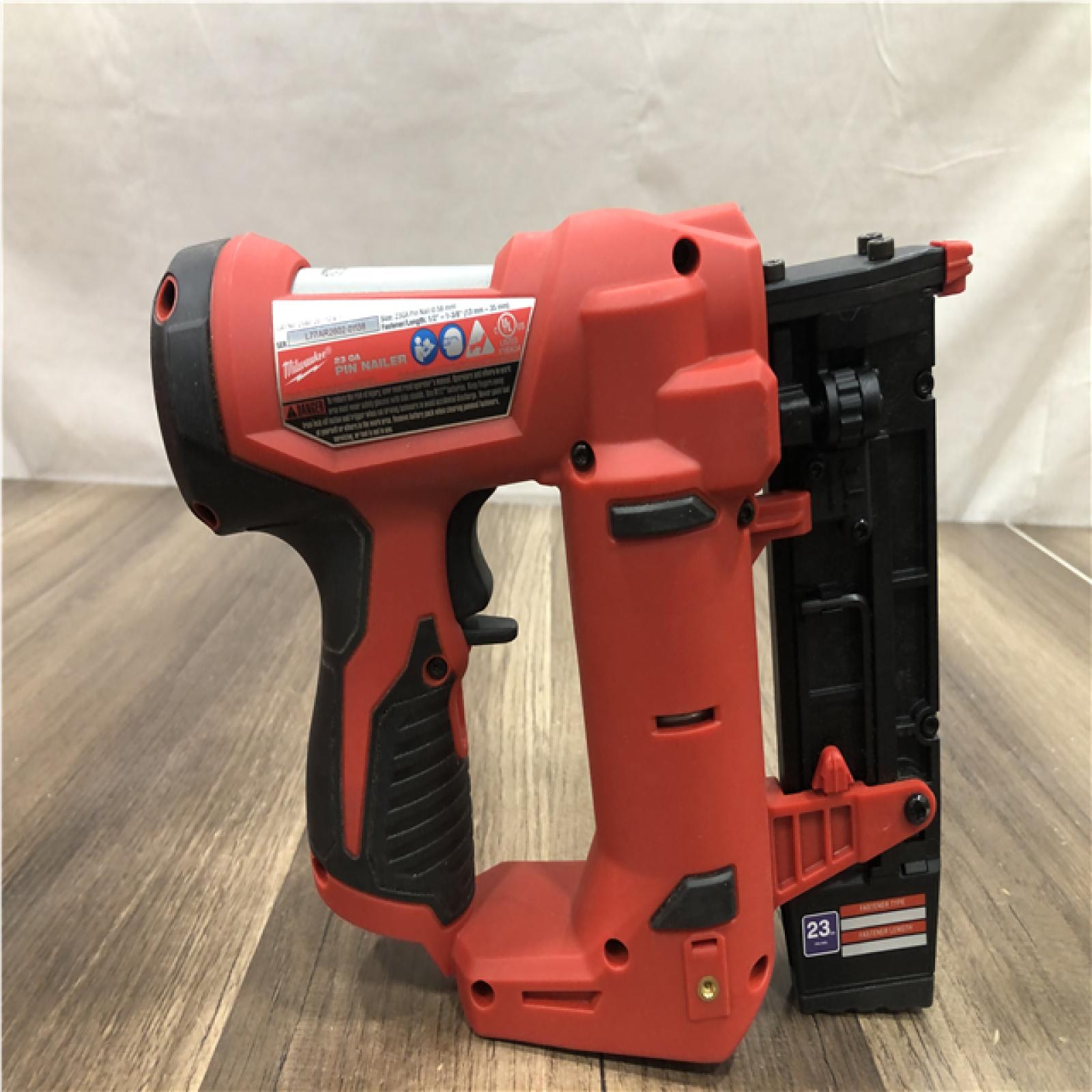 AS-IS Milwaukee 12-Volt 23-Gauge Lithium-Ion Cordless Pin Nailer (Tool-Only)