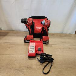 AS-IS- Milwaukee 18V Lithium-Ion Brushless Cordless Compact Drill/Impact Combo Kit