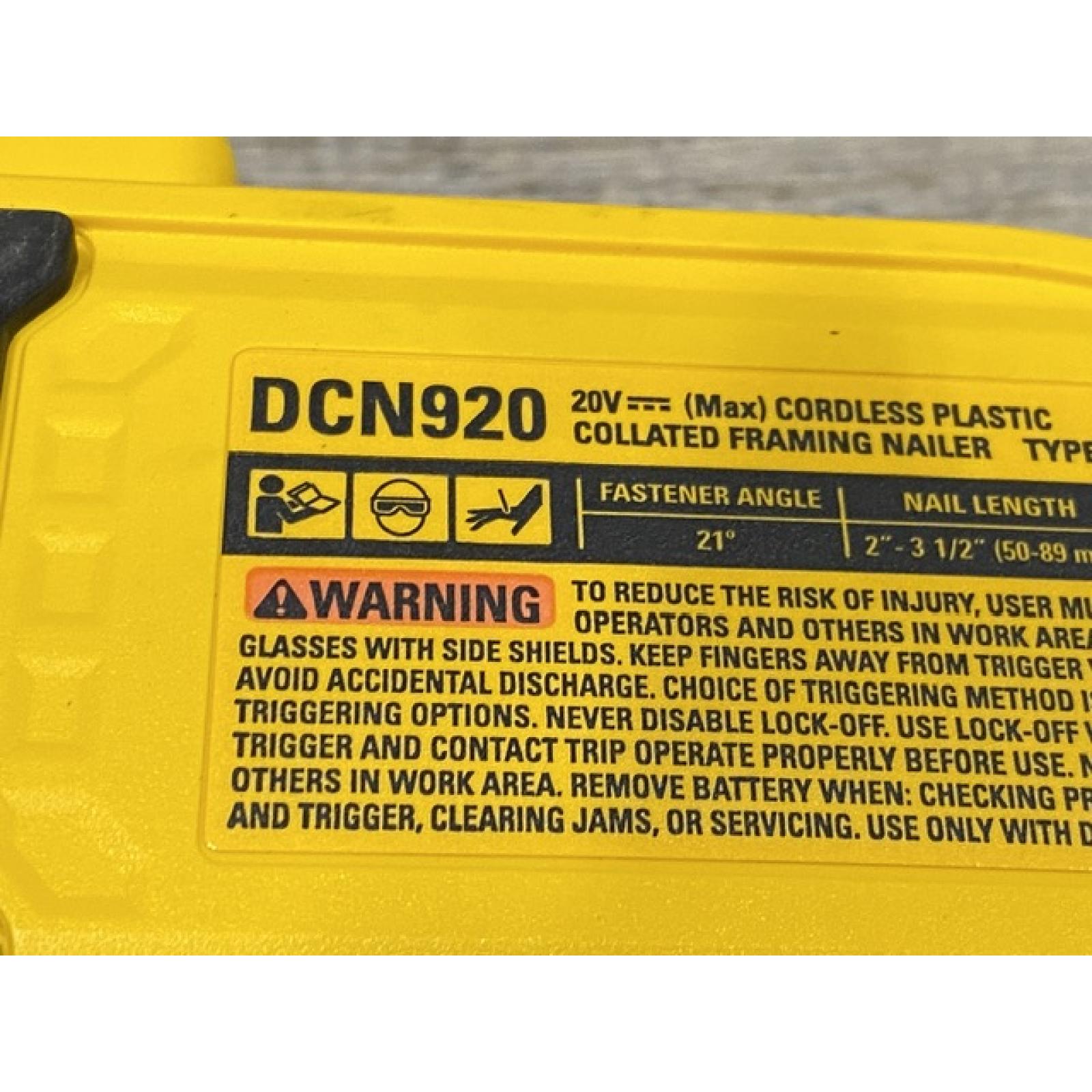 AS-IS DEWALT 20-Volt 21° Cordless Framing Nailer (Tool-Only)