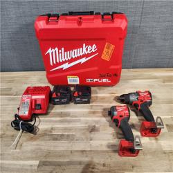 HOUSTON LOCATION - AS-IS MILWAUKEE M18 FUEL 18V Lithium-Ion Brushless Cordless Hammer Drill and Impact Driver Combo Kit (2-Tool) with 2 Batteries