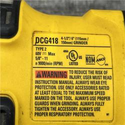 AS-IS DEWALT FLEXVOLT 60V MAX Cordless Brushless 4.5 in. to 6 in. Small Angle Grinder with Kickback Brake (Tool Only)