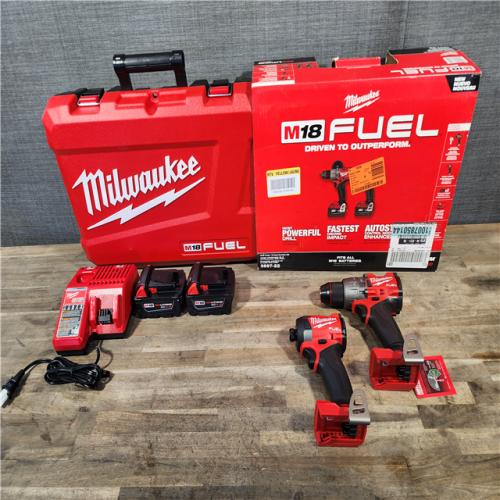 HOUSTON LOCATION - AS-IS MILWAUKEE FUEL 18V Lithium-Ion Brushless Cordless Hammer Drill and Impact Driver Combo Kit
