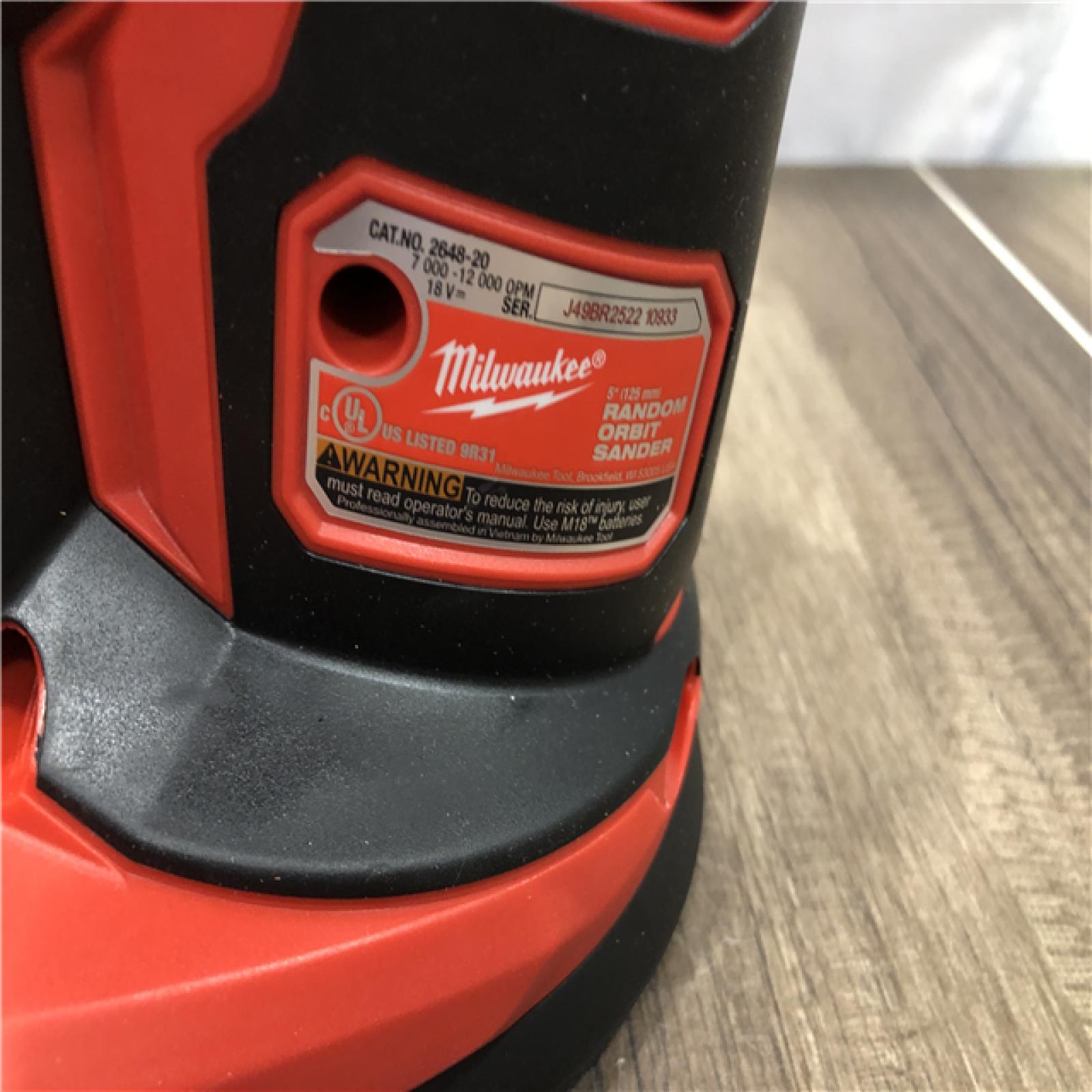 AS-IS Milwaukee 18V Lithium-Ion Cordless 5 in. Random Orbit Sander (Tool-Only)