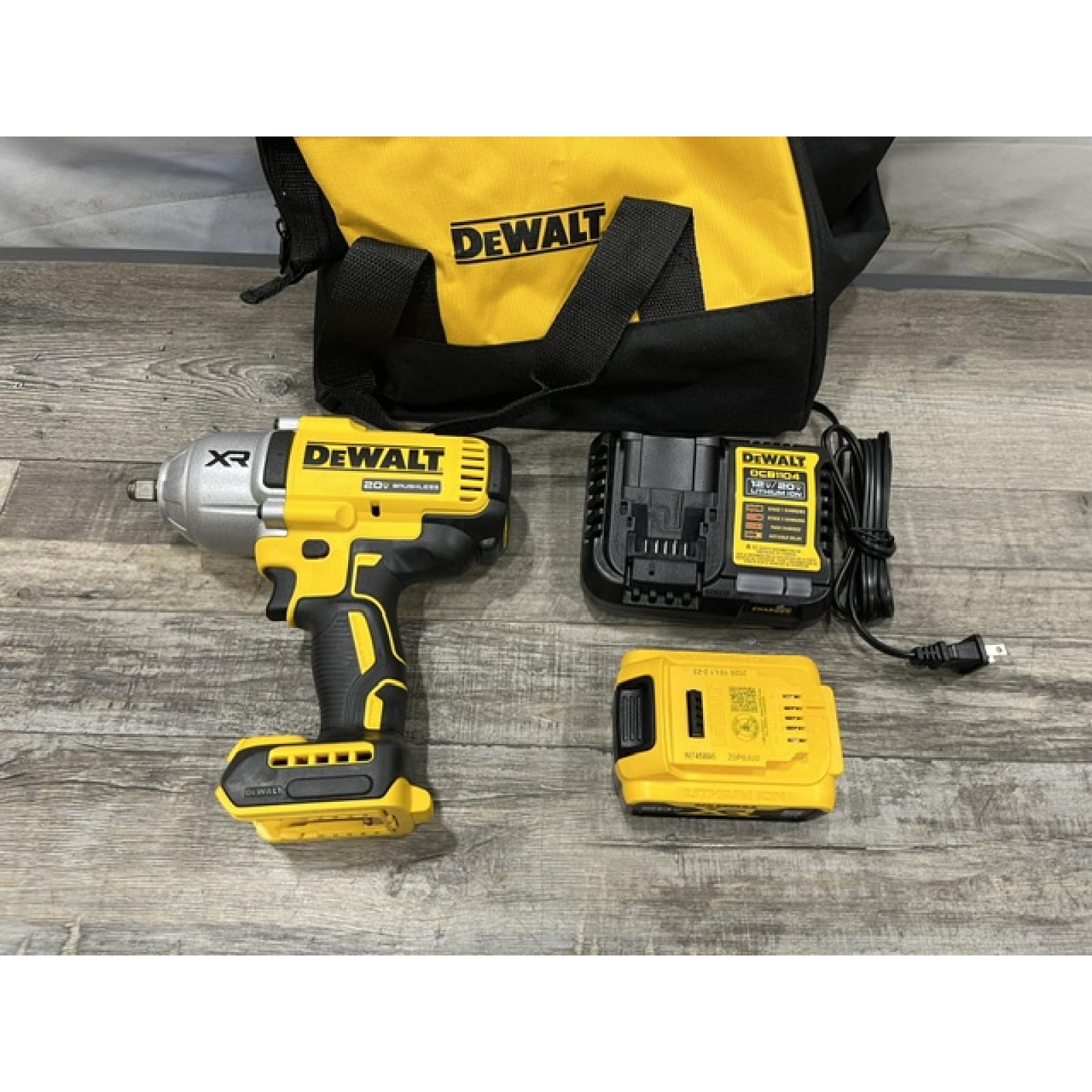 AS-IS DEWALT 20V MAX Lithium-Ion Cordless 1/2 in. Impact Wrench Kit