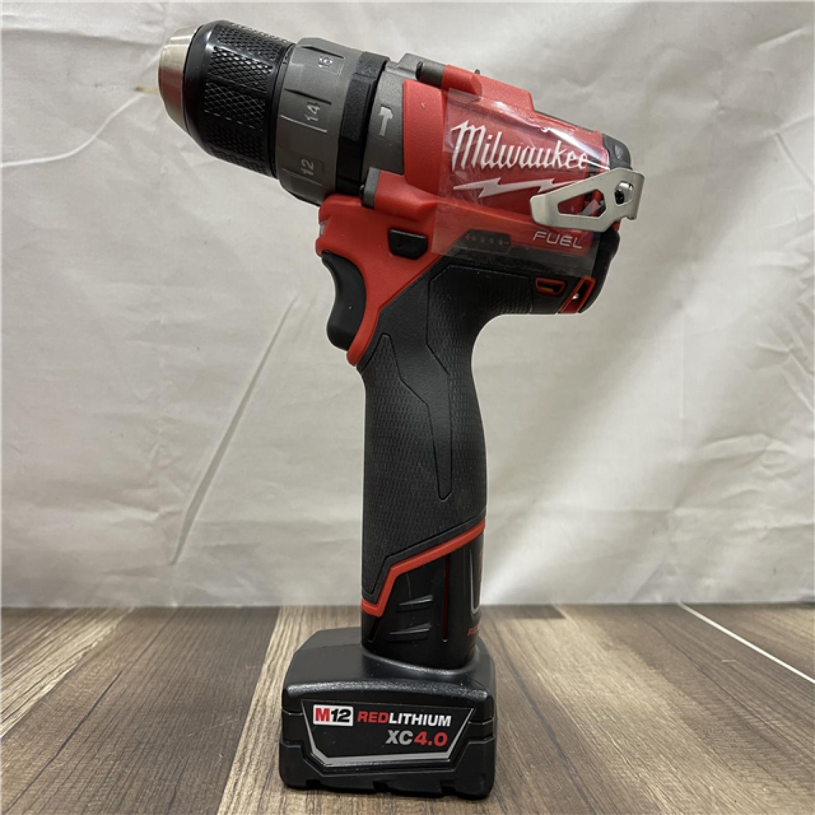 AS-IS Milwaukee FUEL 12V Lithium-Ion Brushless Cordless 1/2 in. Hammer Drill and Driver Kit