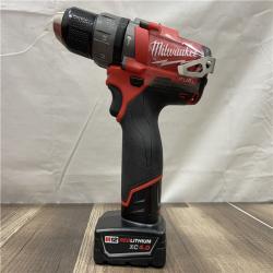 AS-IS Milwaukee FUEL 12V Lithium-Ion Brushless Cordless 1/2 in. Hammer Drill and Driver Kit