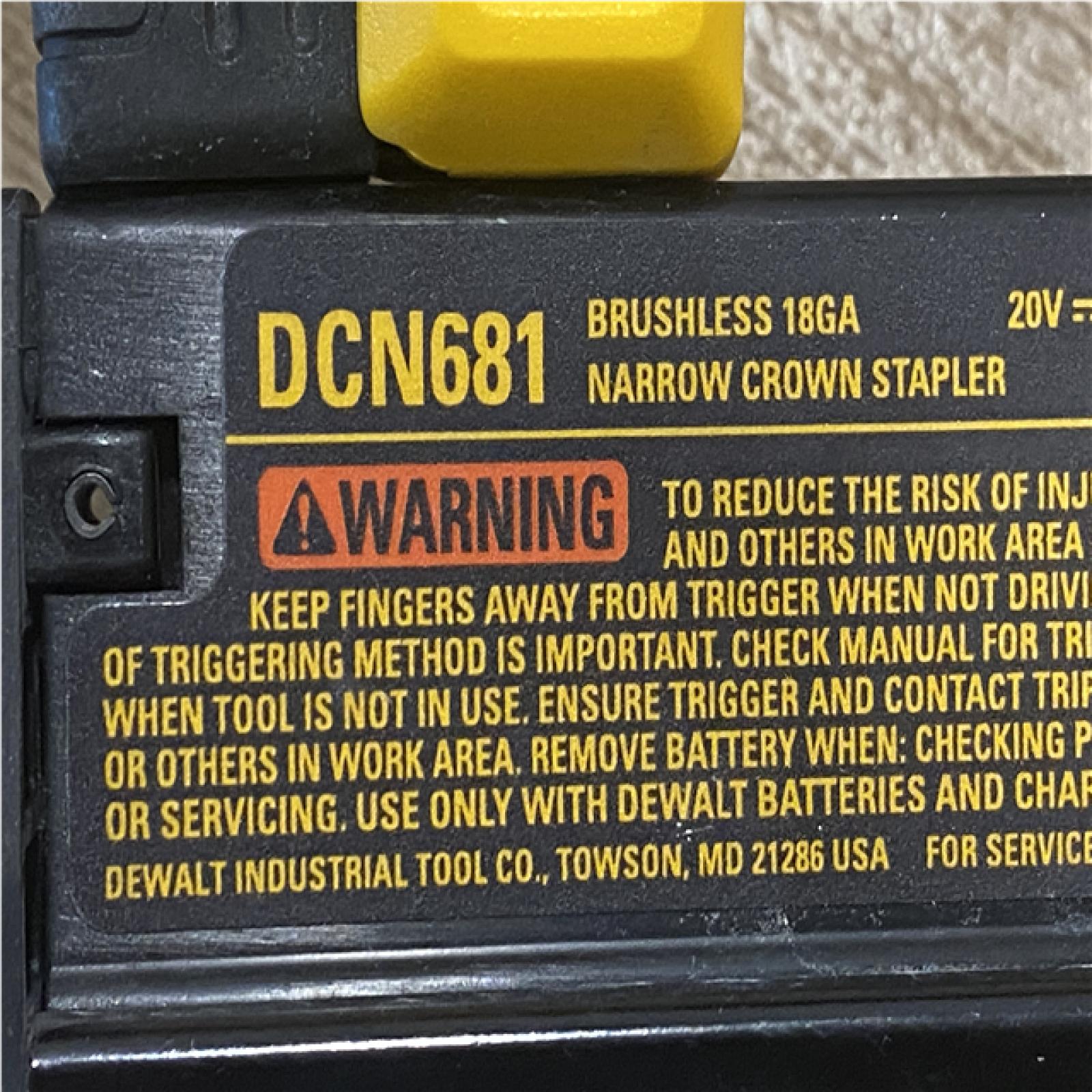 AS-IS DEWALT Cordless 18-Gauge Narrow Crown Stapler (Tool Only)