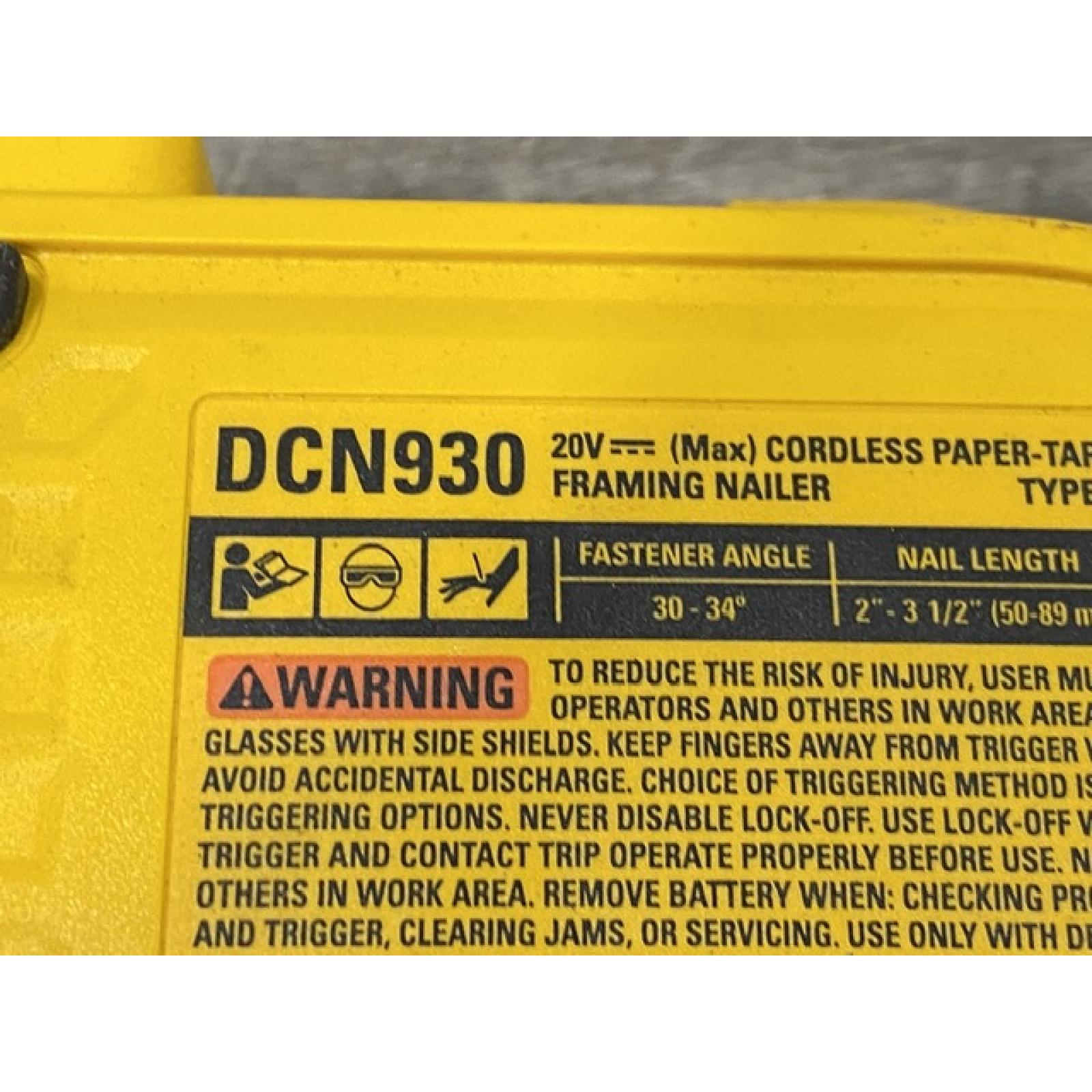 AS-IS DEWALT 20V 30 Degree Cordless Framing Nailer (Tool-Only)