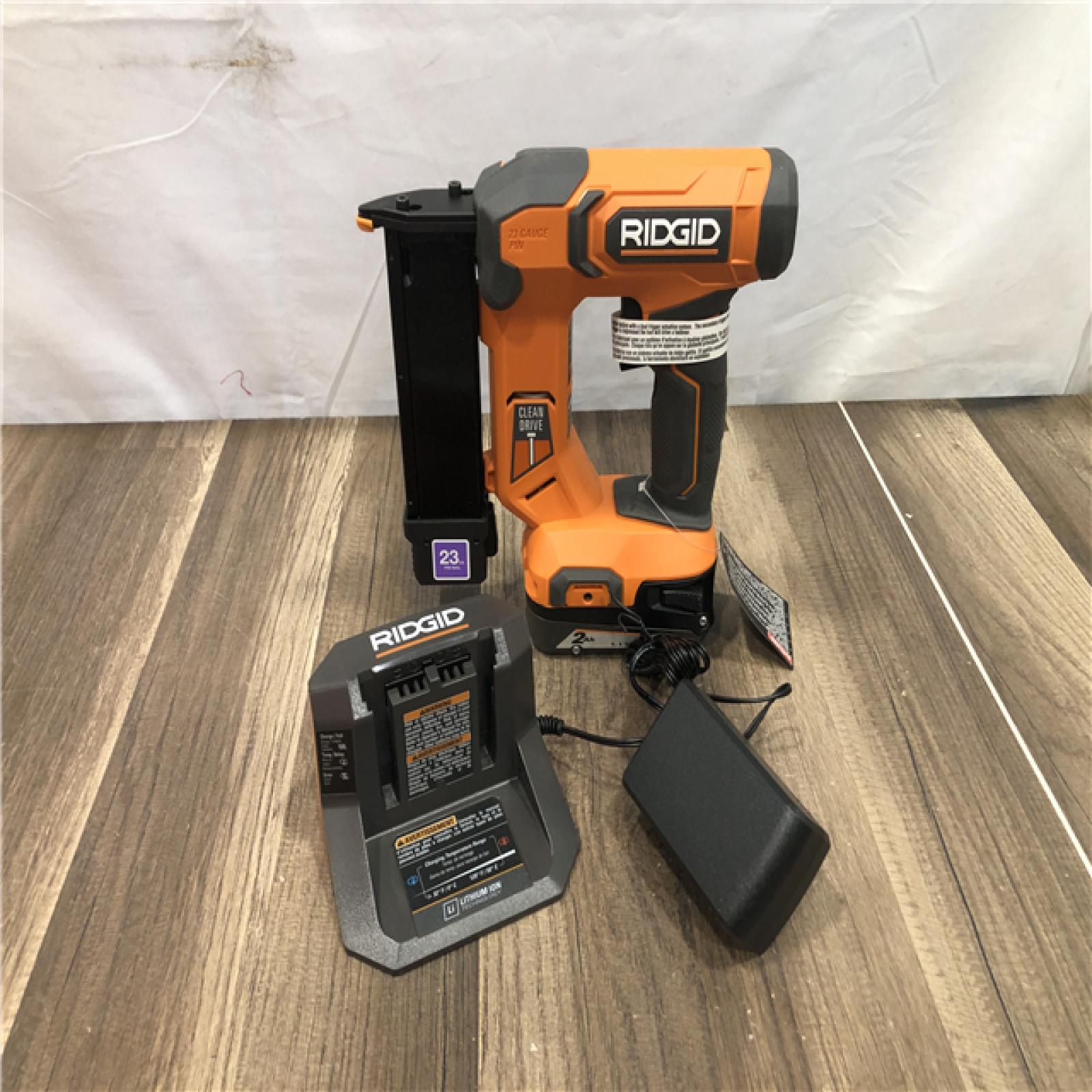 AS-IS RIDGID 18V Cordless 23 Gauge 1-3/8 in. Headless Pin Nailer Kit