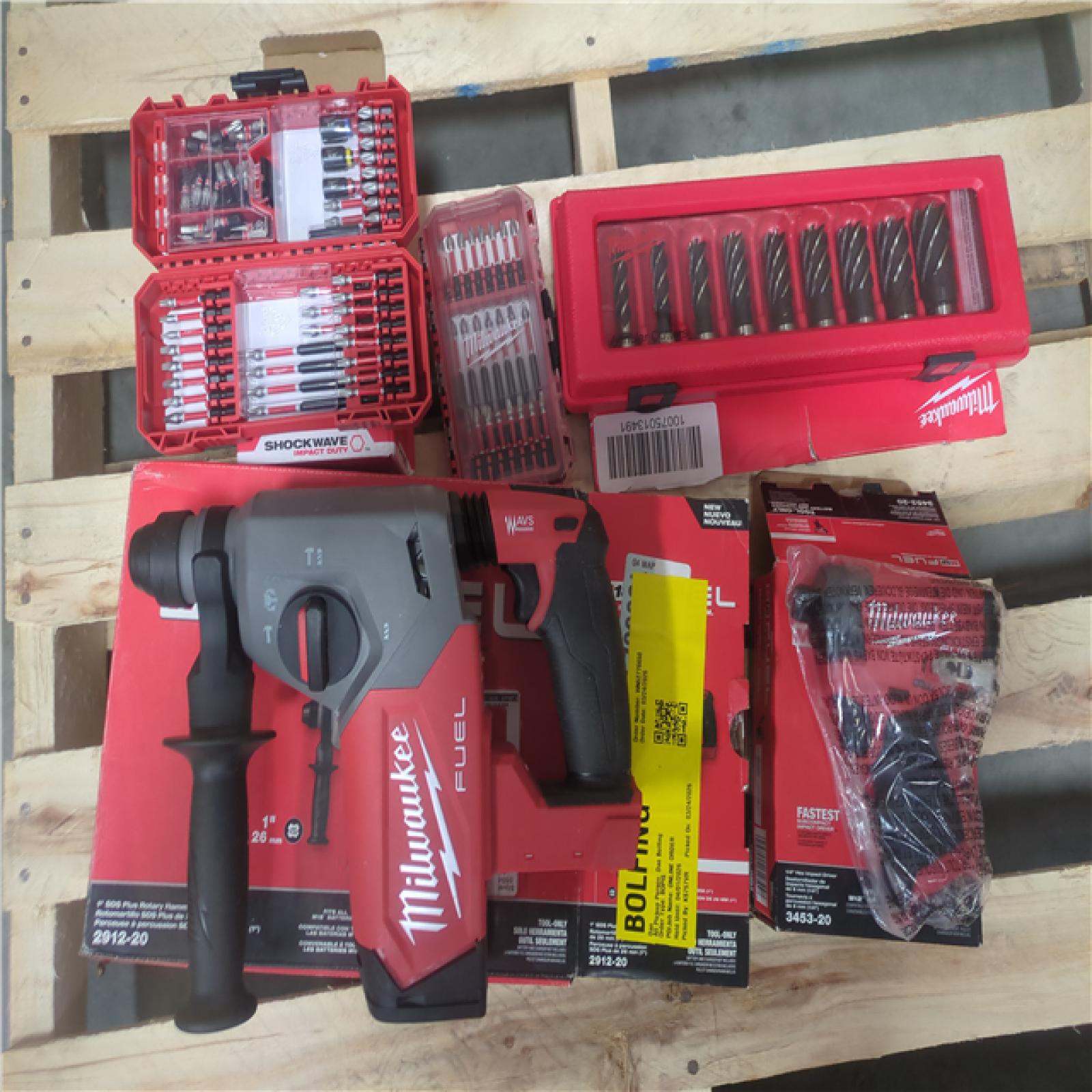 CALIFORNIA AS-IS MILWAUKEE BUNDLE  ROTARY HAMMER  HEX IMPACT DRIVER W/Addons