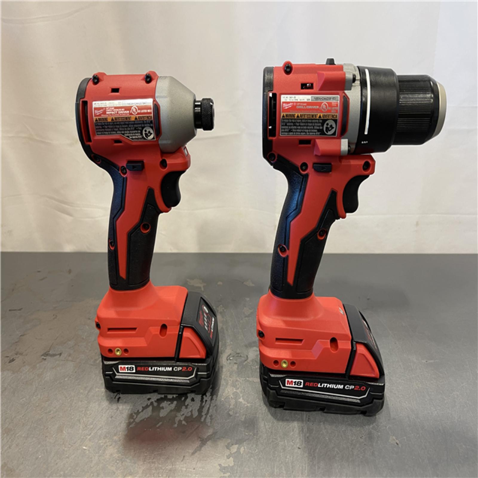 AS-IS - Milwaukee M18 18V Lithium-Ion Brushless Cordless Compact Drill/Impact Combo Kit