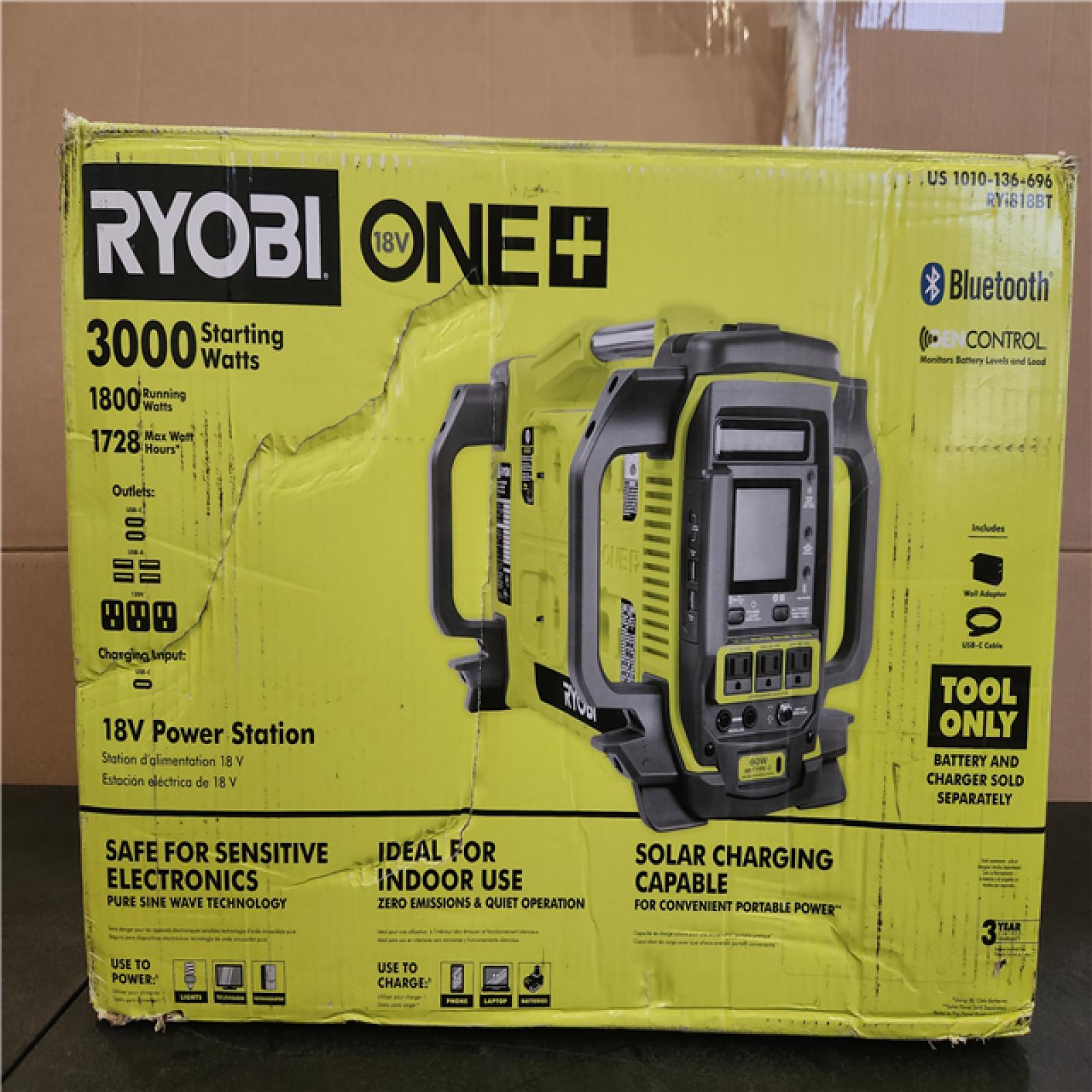 Phoenix NEW RYOBI 18V ONE+ 1800-Watt Portable Battery Inverter Power Station/8-Port Charger (Tool Only)