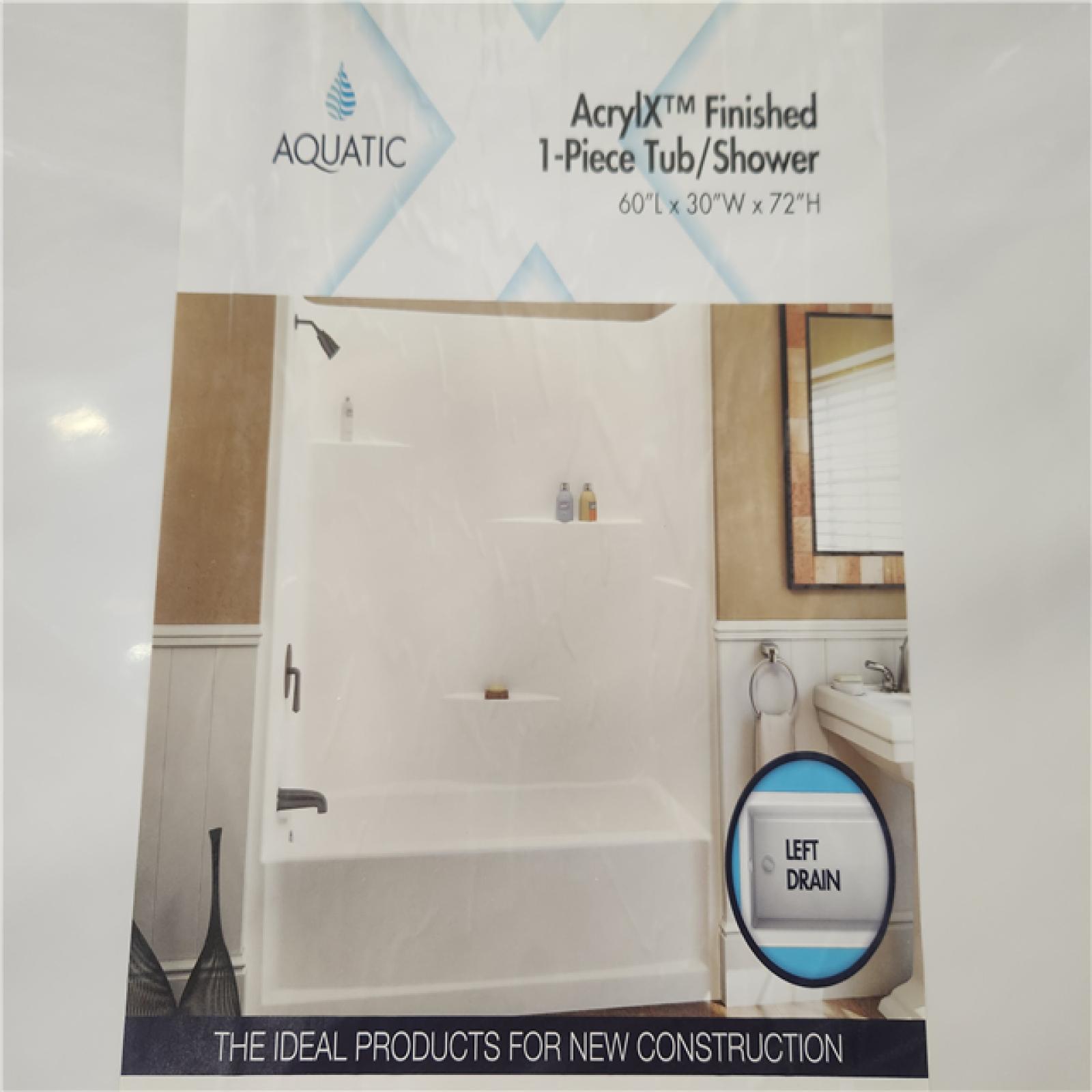 Phoenix LIKE NEW Aquatic Everyday Acrylx 60 in. x 30 in. x 72 in. Rectangular Tub Shower Combo Unit with Left Drain in White