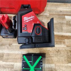 HOUSTON LOCATION - AS - IS Milwaukee 12-Volt Lithium-Ion Cordless Green 250 ft. 3-Plane Laser Level Kit