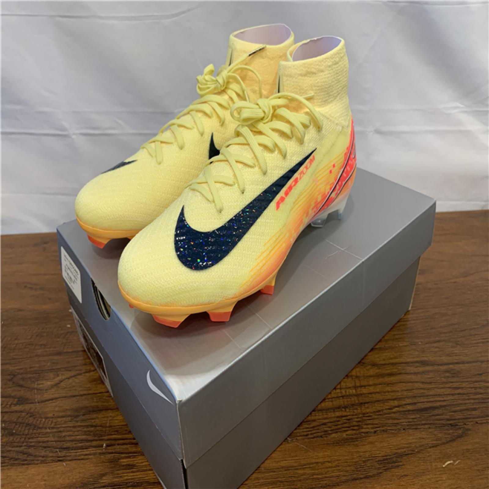 NEW! Nike Zoom Mercurial Superfly 10 Elite KM FG Firm Ground Soccer Cleat Light Laser Orange/Armory Navy-8