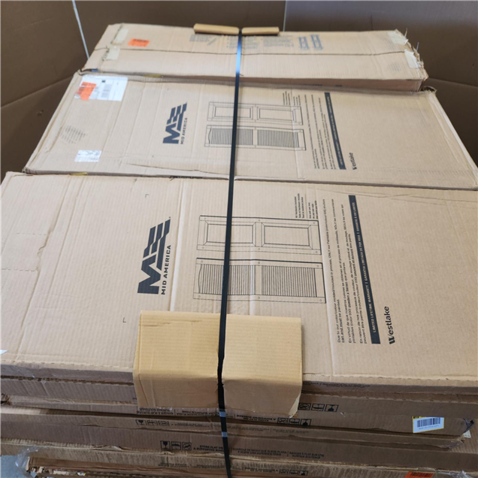 Phoenix Mixed Builders Edge Louvered Vinyl Exterior Shutters Pair in Midnight Blue Pallet (60-Boxes)