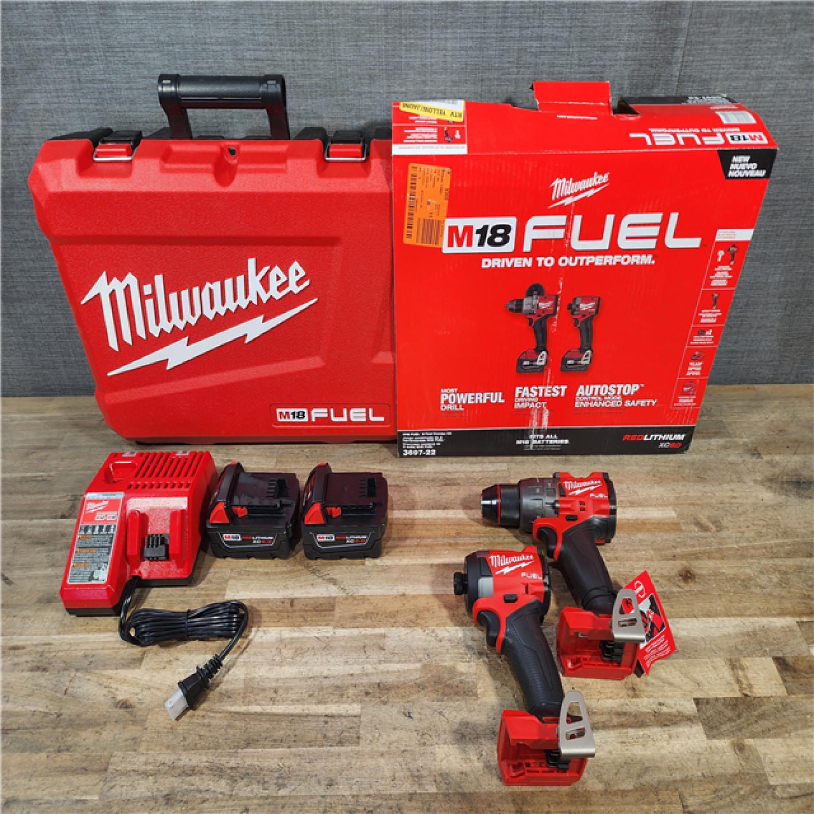 HOUSTON LOCATION - AS-IS (APPEARS LIKE NEW) Milwaukee FUEL 18V Lithium-Ion Brushless Cordless Hammer Drill and Impact Driver Combo Kit