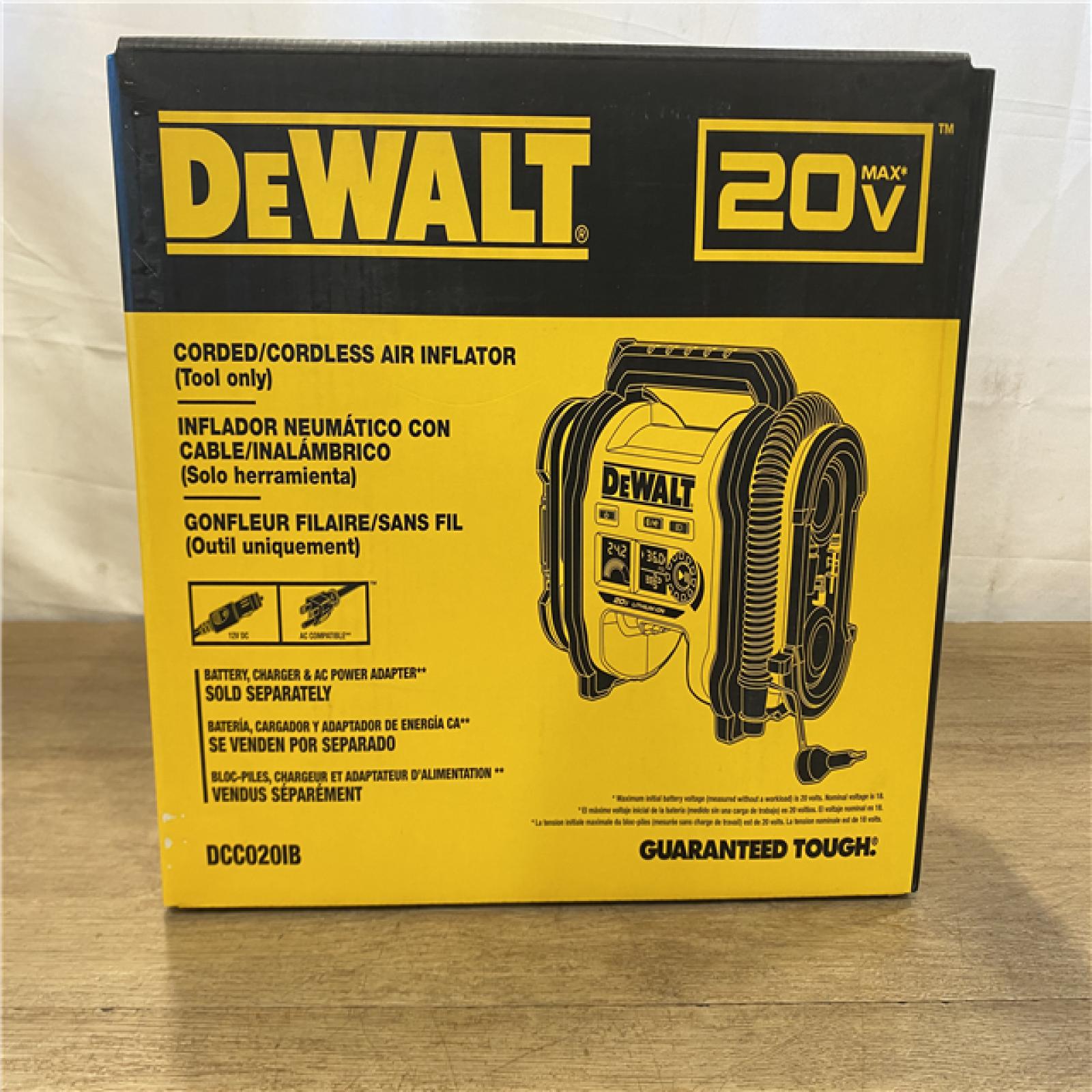 NEW! DEWALT 20V MAX Cordless Electric Portable Inflator (Tool Only)