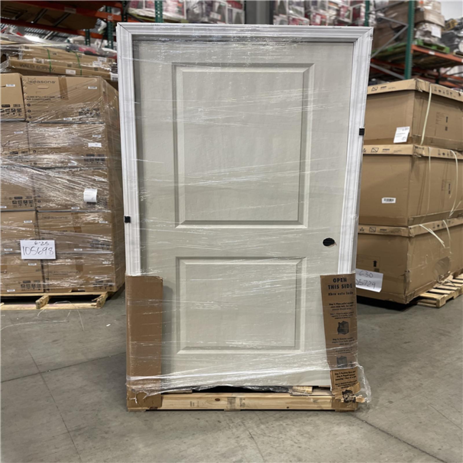 DALLAS LOCATION - 36 in. x 80 in. RH2P Sqtop Hollow Core White Primed Composite Smooth Single Prehung Interior Door w/356 Casing Blk-Hinge PALLET-(5 UNITS)
