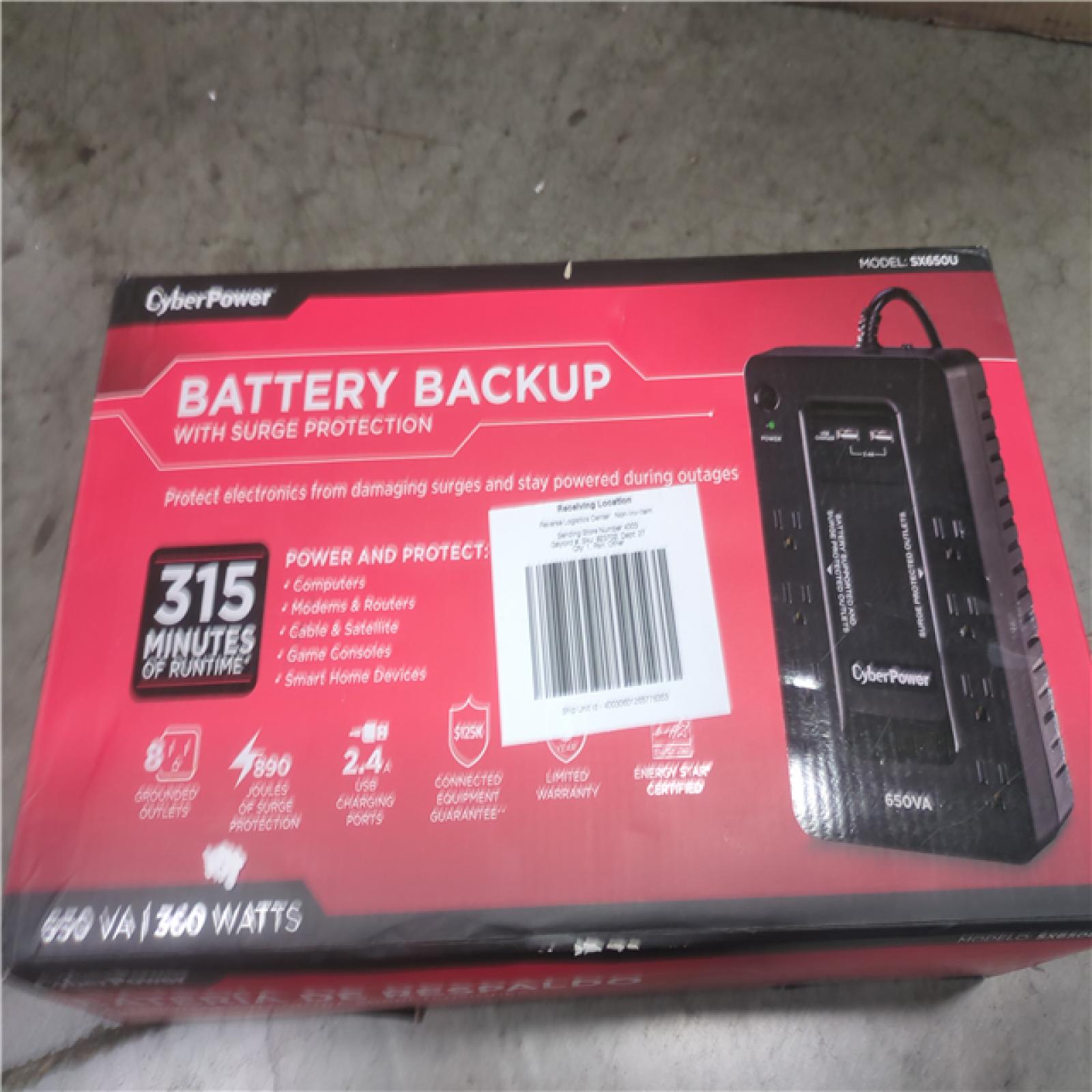 CALIFORNIA LIKE-NEW CYBERPOWER BATTERY BACKUP w/ SURGE PROTECTION