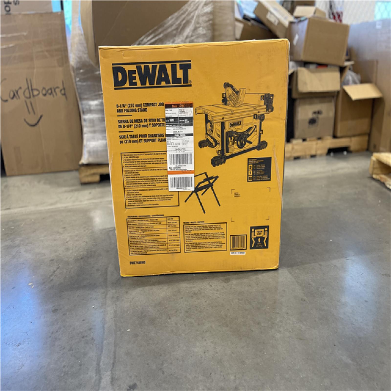 New! - DEWALT 15 Amp Corded 8-1/4 in. Compact Jobsite Tablesaw with Compact Table Saw Stand