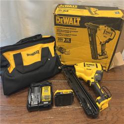 AS-IS DeWalt 20V MAX XR 15 Ga. Cordless 34 Deg Nailer Kit (Battery & Charger) 20 V