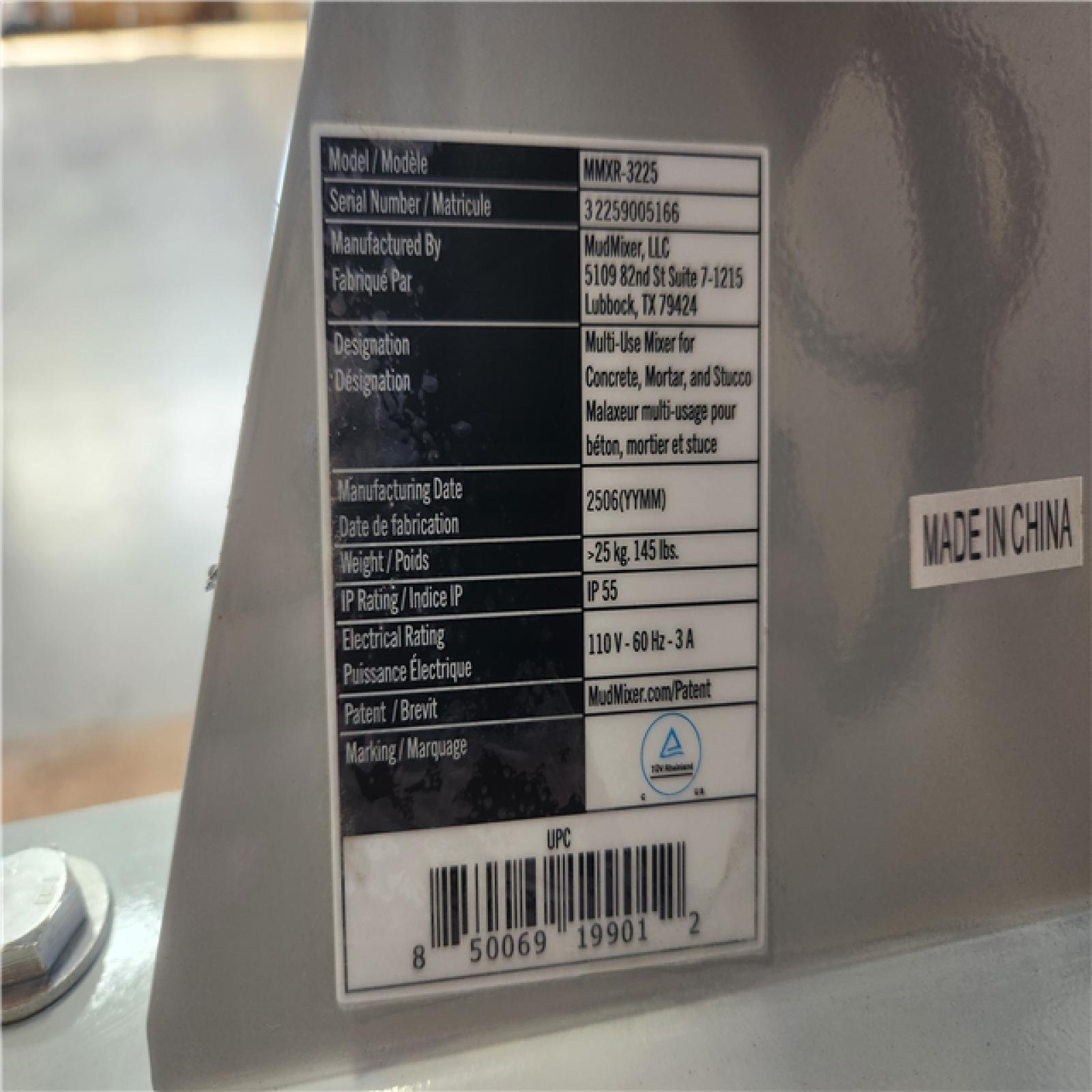 Phoenix MUDMIXER Heavy Duty Portable Continuous Concrete Mixer Evolution (Unit Powers on)