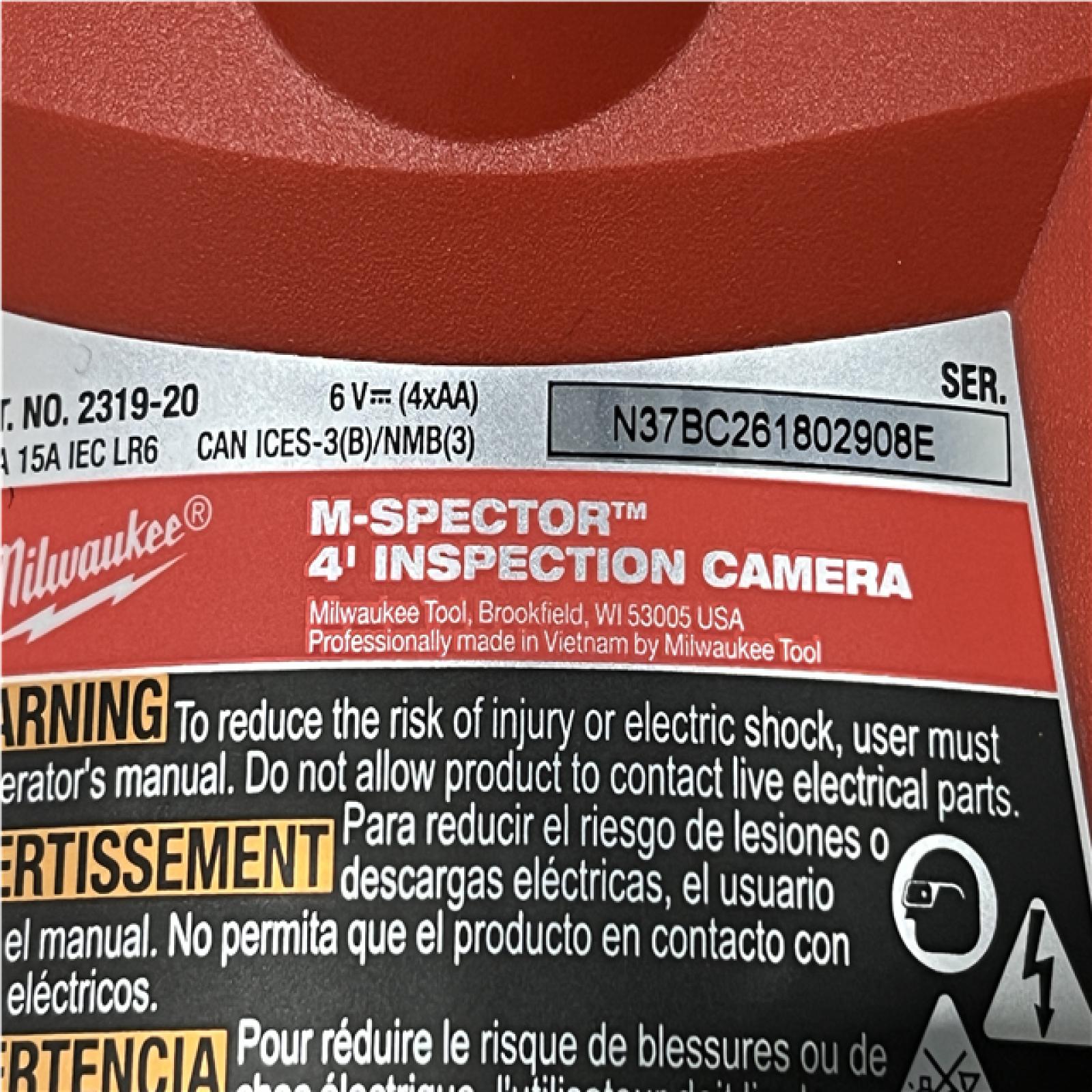 AS-IS Milwaukee M- Spector 4 ft. Inspection Sewer Camera Scope