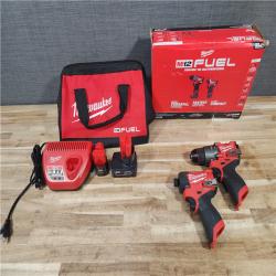 HOUSTON LOCATION - AS-IS Milwaukee  FUEL 12-Volt Lithium-Ion Brushless Cordless Hammer Drill and Impact Driver Combo Kit