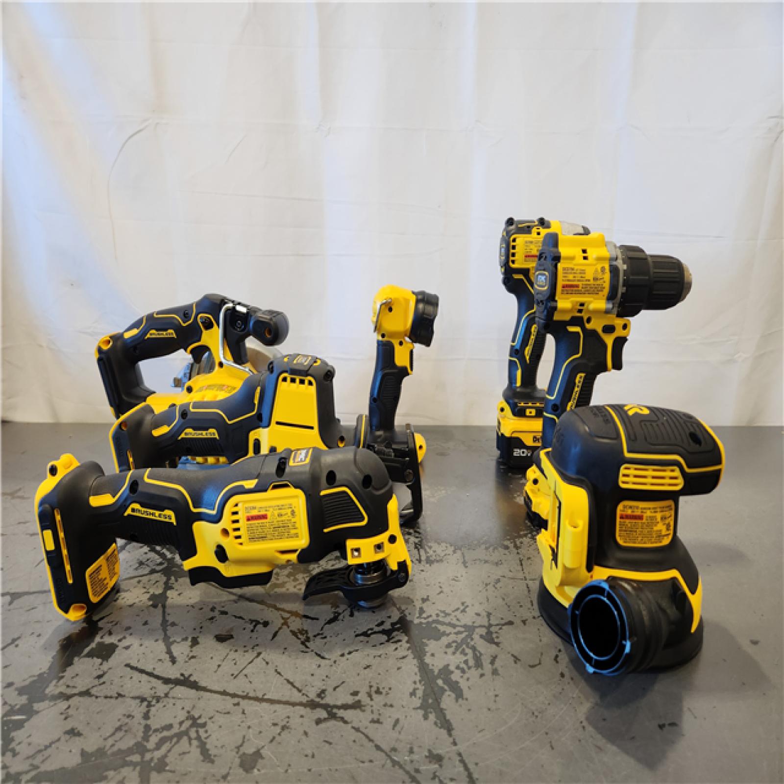 AS-IS- DEWALT 20V MAX Lithium-Ion Cordless 7-Tool Combo Kit with 2.0 Ah Battery  5.0 Ah Battery and Charger