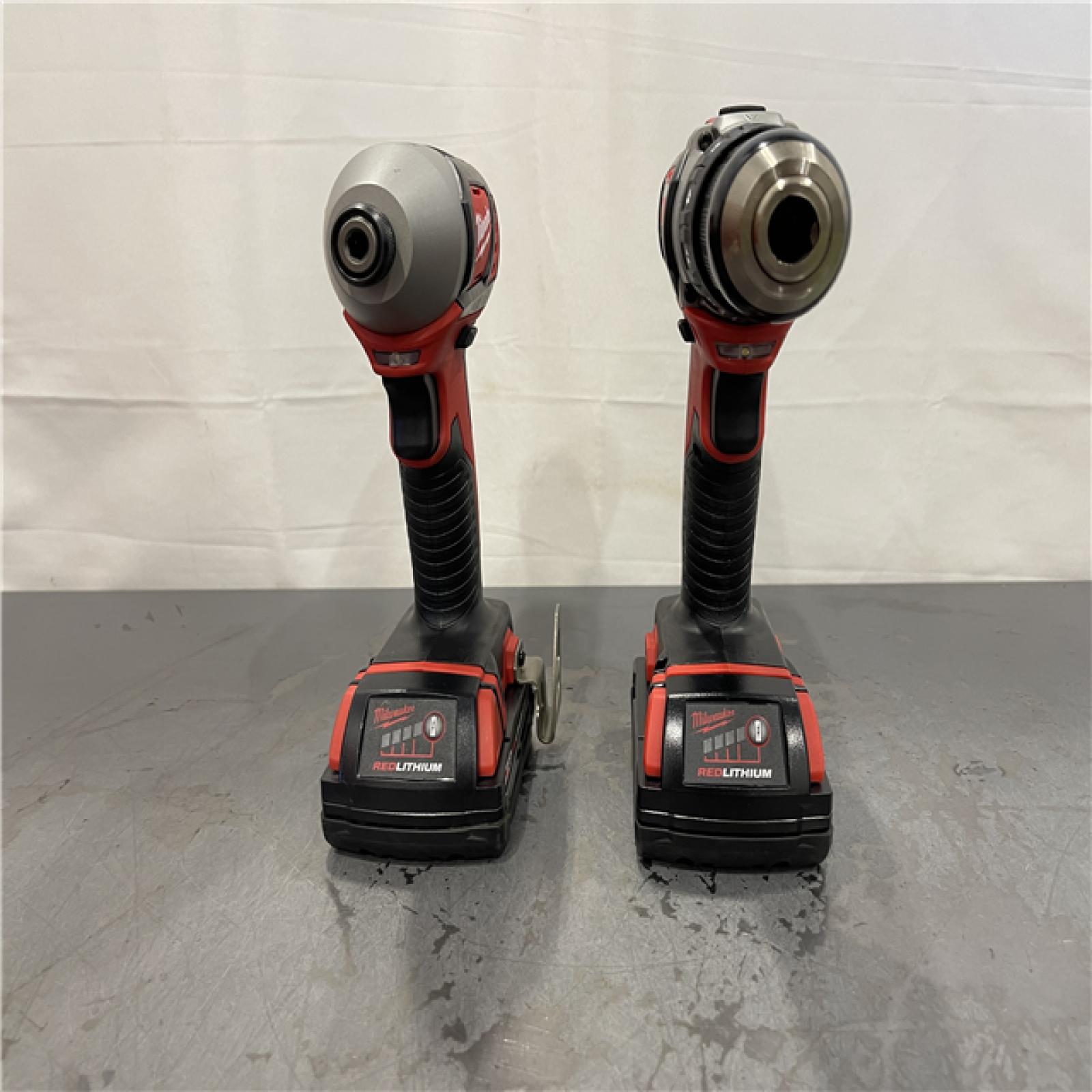 AS-IS - Milwaukee M18 18V Lithium-Ion Cordless Drill Driver/Impact Driver Combo Kit