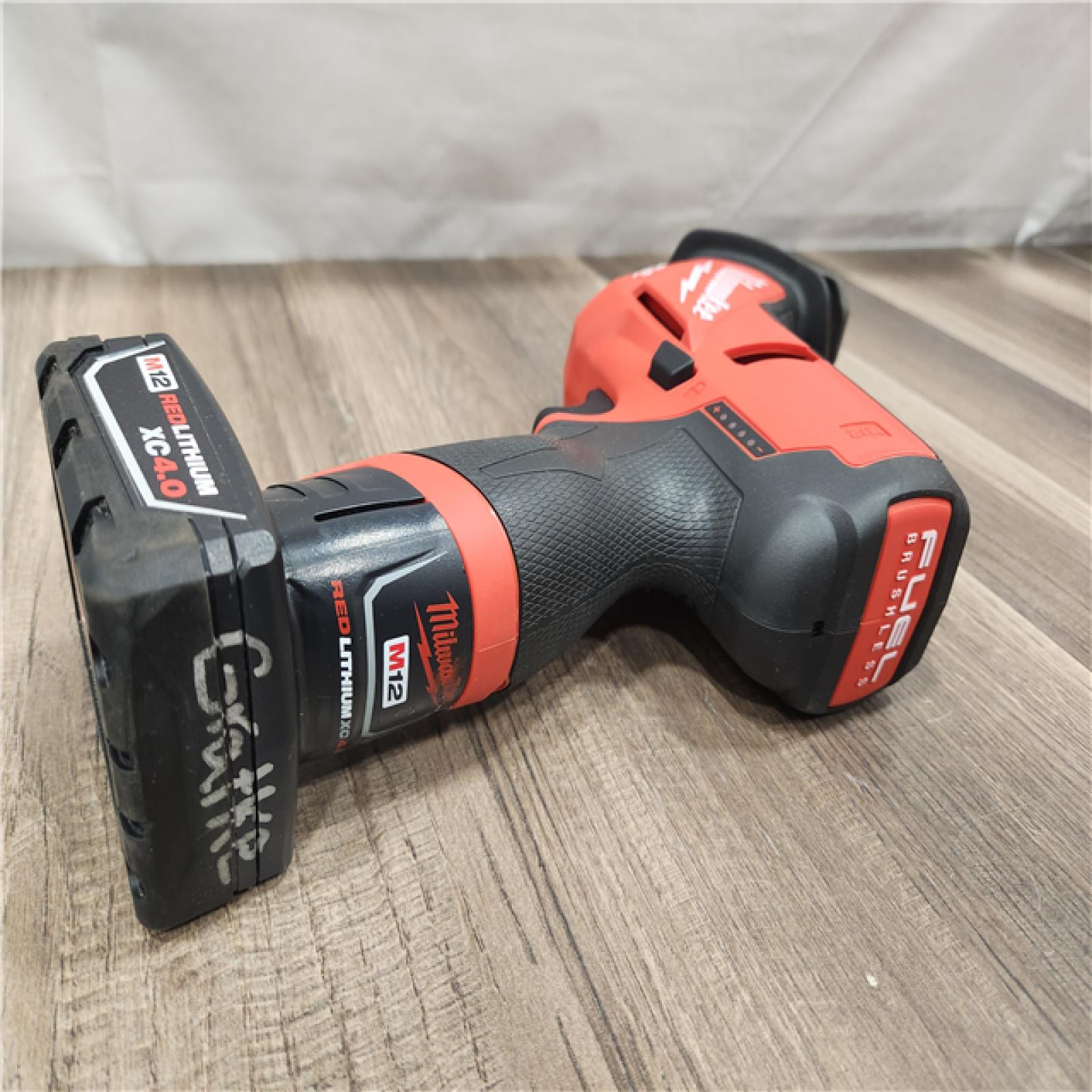 AS-IS- Milwaukee M12 FUEL 12-Volt Lithium-Ion Brushless Cordless HACKZALL Reciprocating Saw Kit W/ Free M12 4.0Ah Compact Battery