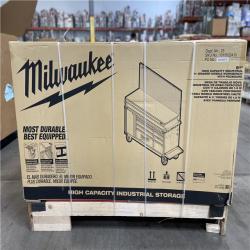 DALLAS LOCATION- AS-IS MILWAUKEE 61 in. W x 22.1 in D 11-Drawer Mobile Workbench Cabinet w/ WoodTop / Pegboard