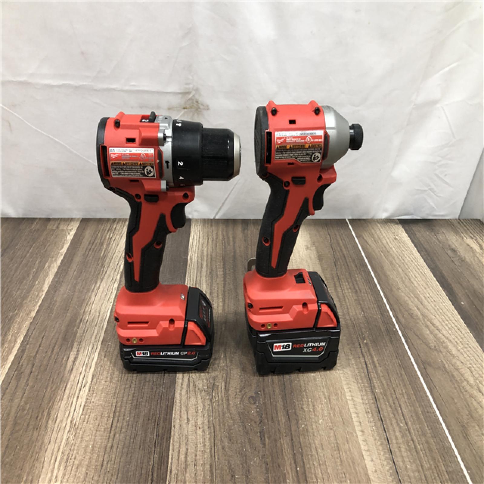 AS-IS Milwaukee 18-Volt Lithium-Ion Brushless Cordless Compact Hammer Drill/Impact Combo Kit