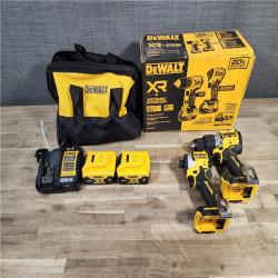 HOUSTON LOCATION - AS-IS DEWALT 20V MAX XR Hammer Drill and ATOMIC Impact Driver 2 Tool Cordless Combo Kit with (2) 4.0Ah Batteries, Charger, and Bag