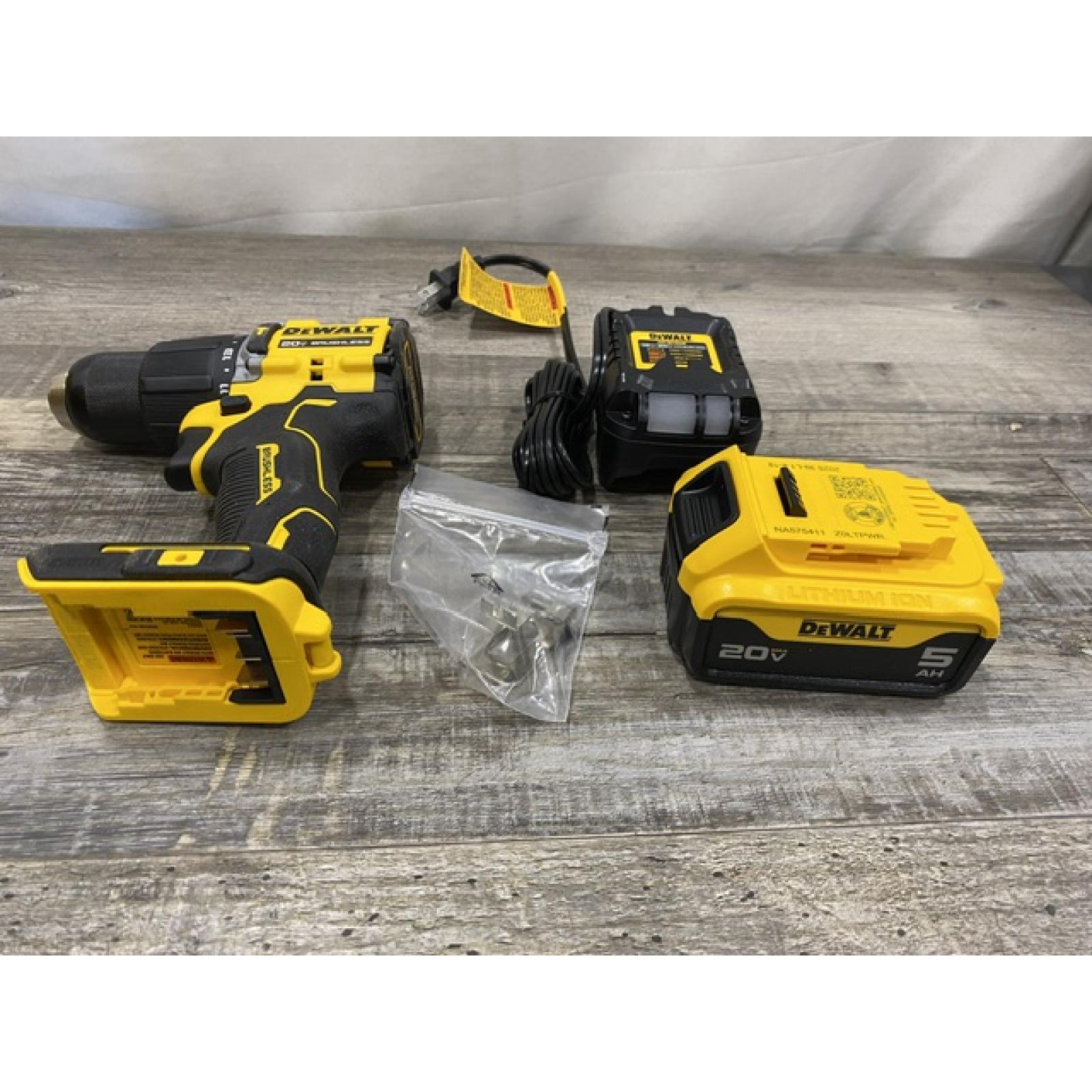 AS-IS DEWALT ATOMIC 20V Lithium-Ion Cordless 1/2 in. Hammer Drill Kit
