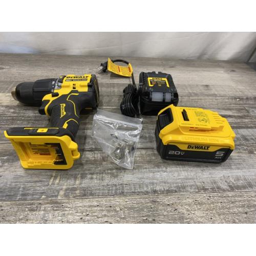 AS-IS DEWALT ATOMIC 20V Lithium-Ion Cordless 1/2 in. Hammer Drill Kit