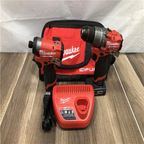 AS-IS Milwaukee FUEL 12-Volt Lithium-Ion Brushless Cordless Hammer Drill and Impact Driver Combo Kit